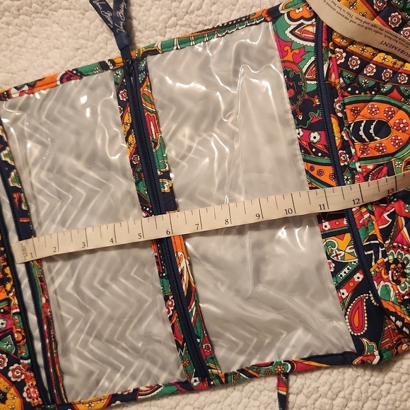 Vera Bradley Neon Paisley Floral Print Makeup Travel Hanging Bag - Picture 13 of 14